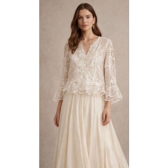 Sachin + Babi Tops - NWT Sachin & Babi Ivory Lace Recital Blouse Standard 6